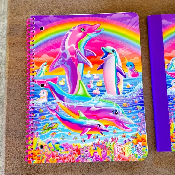 Lisa frank notebook set spiral and composition NEW retro glitter - Picture 2 of 8